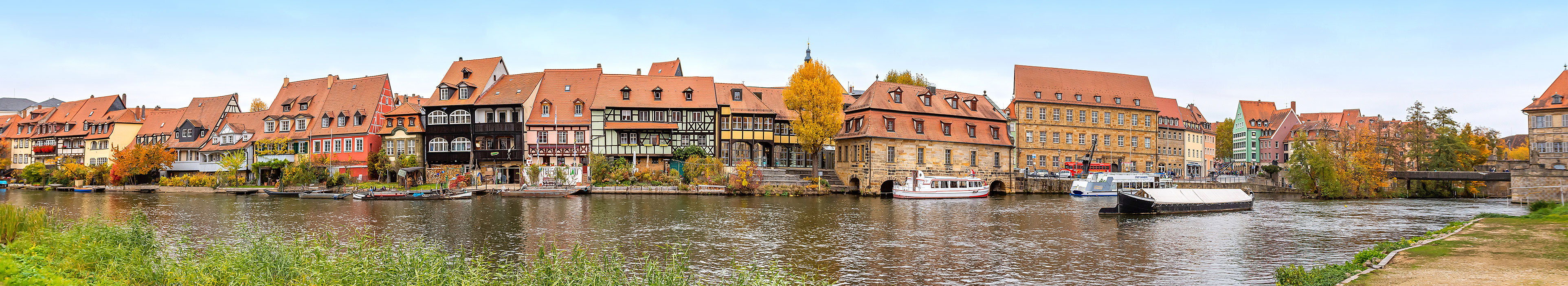 Ausblick auf die Promenade "Klein Venedig" in Bamberg.