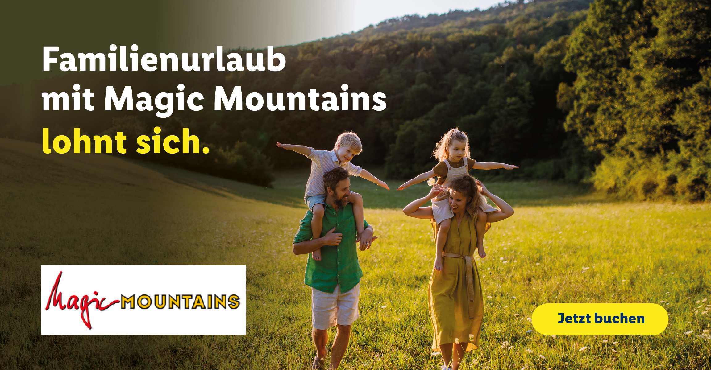 Familienurlaub mit Magic Mountains lohnt sich. Beim Klick wird auf die Magic Mountains Angebote von Lidl Reisen weitergeleitet.