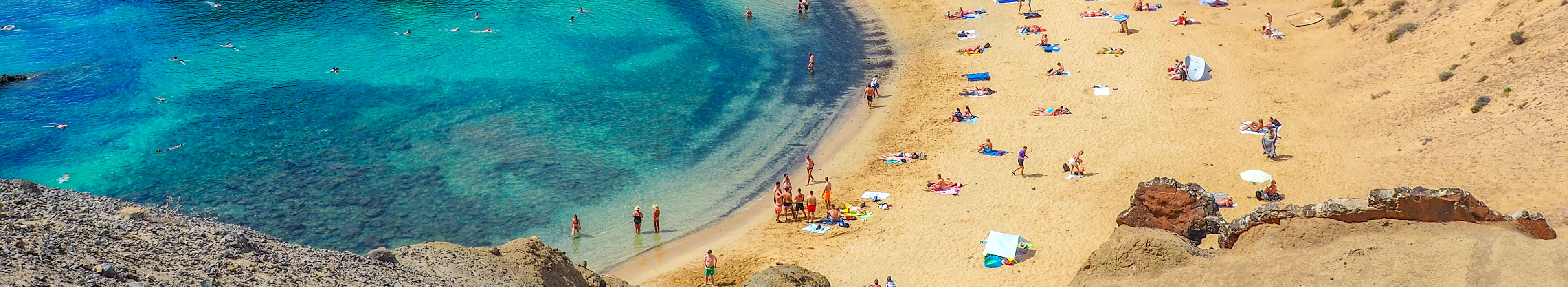 Einzigartige Vulkaninsel Lanzarote - schöner Strand Papagayo, Kanarische Inseln, Spanien