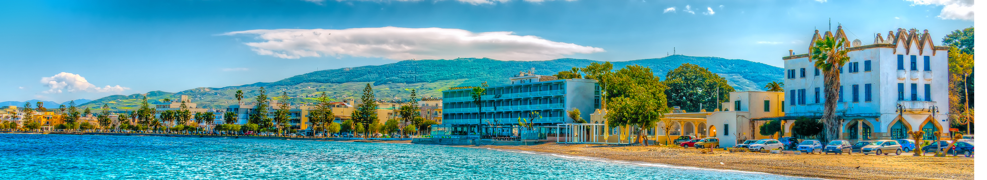 Sonniger Strand auf der Insel Kos in Griechenland