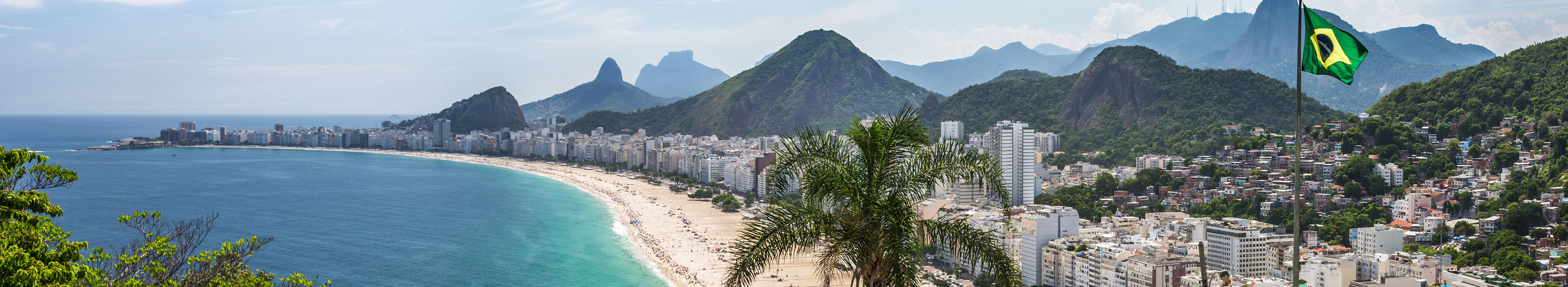 Blick auf den Strand von Copacabana, Rio de Janeiro, Brasilien