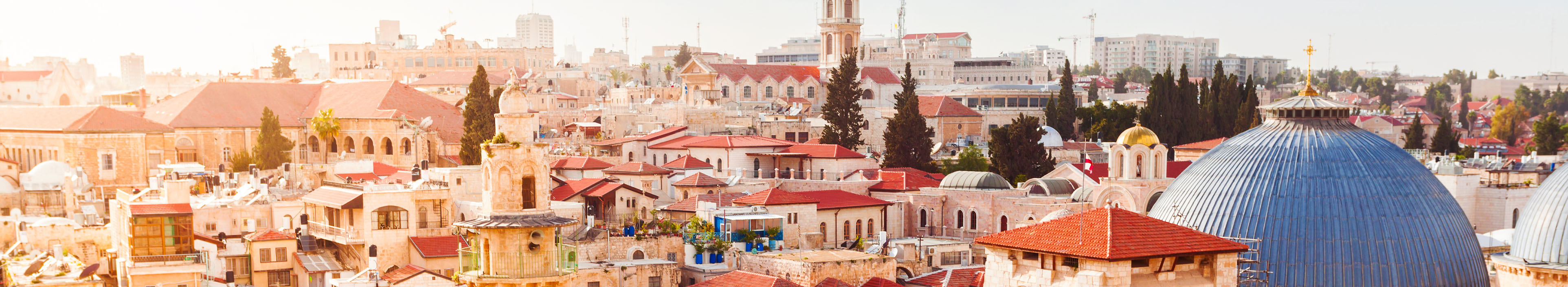 Aussicht über die Dächer der alten Stadt Jerusalems, in Israel.
