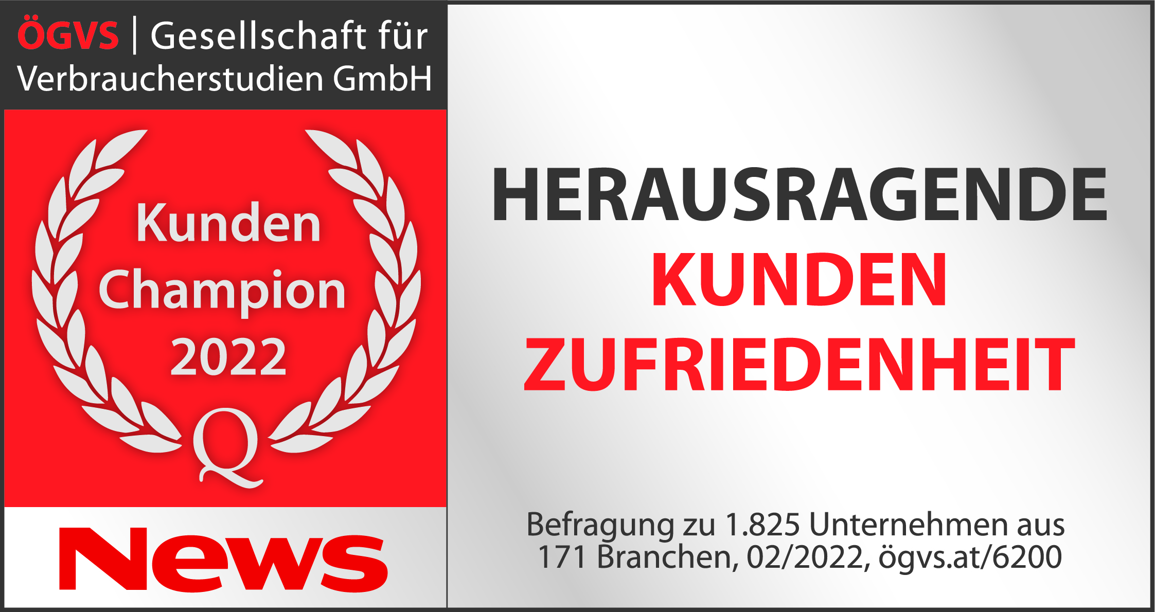 Auszeichnung herausragende Kundenzufriedenheit